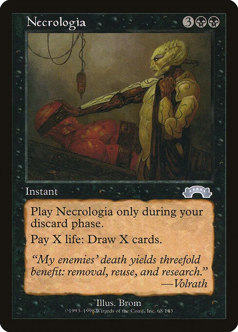 Necrologia, carta Magic di tipo Instant illustrata da Brom