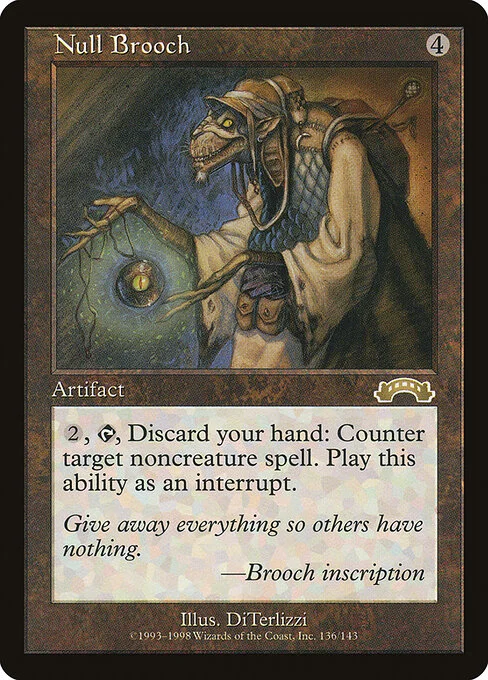 Null Brooch, carta Magic di tipo Artifact illustrata da DiTerlizzi