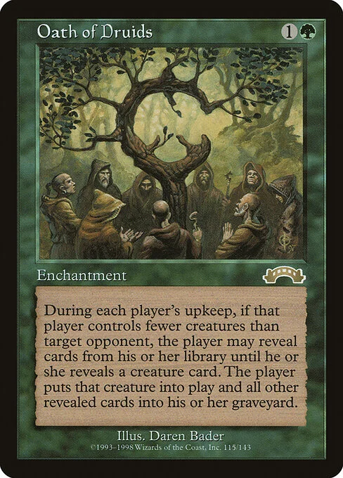 Oath of Druids, carta Magic di tipo Enchantment illustrata da Daren Bader