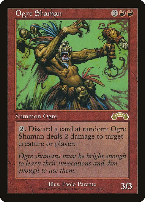Ogre Shaman, carta Magic di tipo Creature — Ogre Shaman illustrata da Paolo Parente