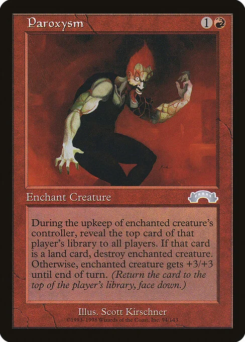 Paroxysm, carta Magic di tipo Enchantment — Aura illustrata da Scott Kirschner