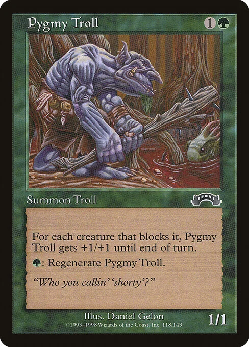 Pygmy Troll, carta Magic di tipo Creature — Troll illustrata da Daniel Gelon