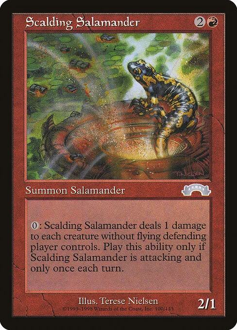 Scalding Salamander, carta Magic di tipo Creature — Salamander illustrata da Terese Nielsen
