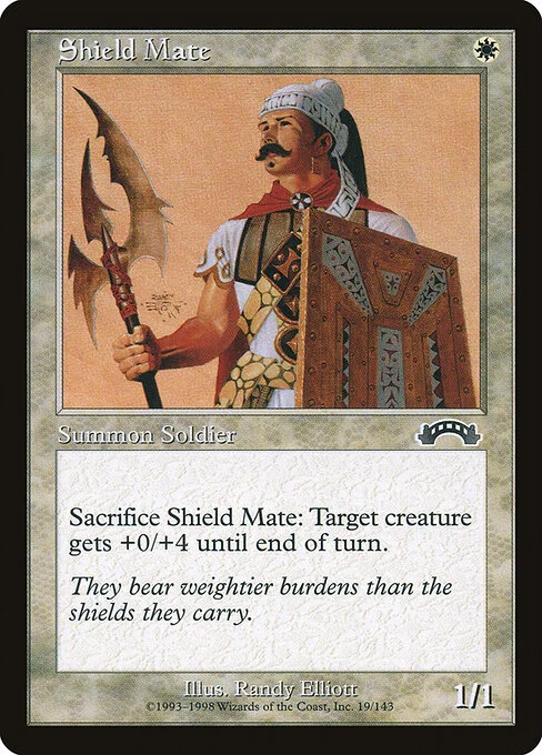 Shield Mate, carta Magic di tipo Creature — Human Soldier illustrata da Randy Elliott