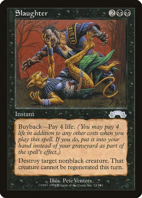 Slaughter, carta Magic di tipo Instant illustrata da Pete Venters