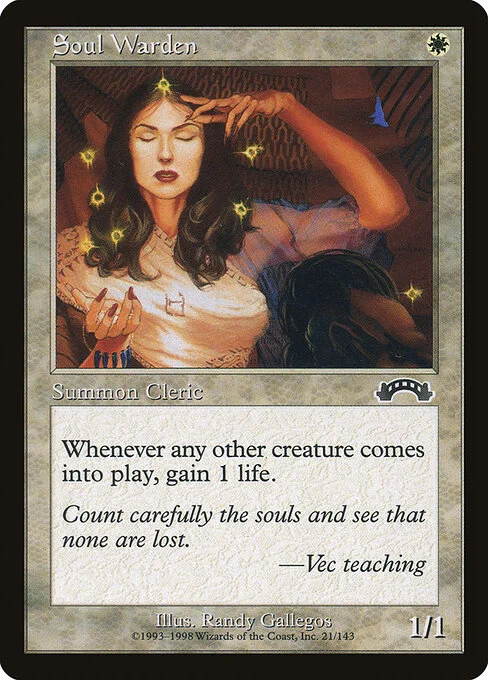 Soul Warden, carta Magic di tipo Creature — Human Cleric illustrata da Randy Gallegos