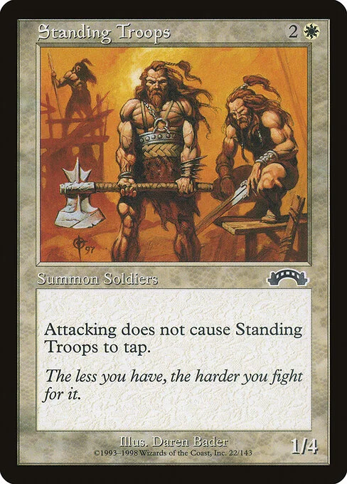 Standing Troops, carta Magic di tipo Creature — Human Soldier illustrata da Daren Bader