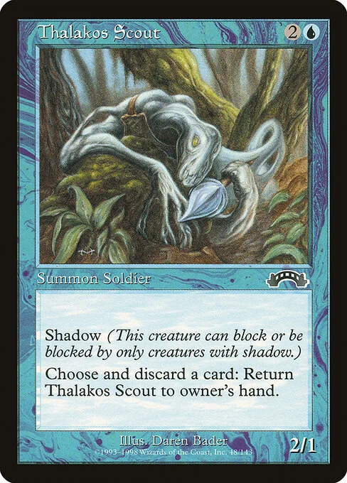 Thalakos Scout, carta Magic di tipo Creature — Thalakos Soldier Scout illustrata da John Matson