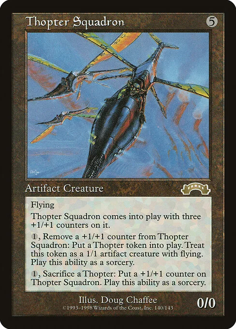 Thopter Squadron, carta Magic di tipo Artifact Creature — Thopter illustrata da Doug Chaffee