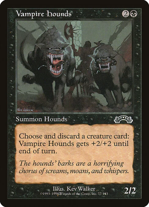 Vampire Hounds, carta Magic di tipo Creature — Vampire Dog illustrata da Kev Walker