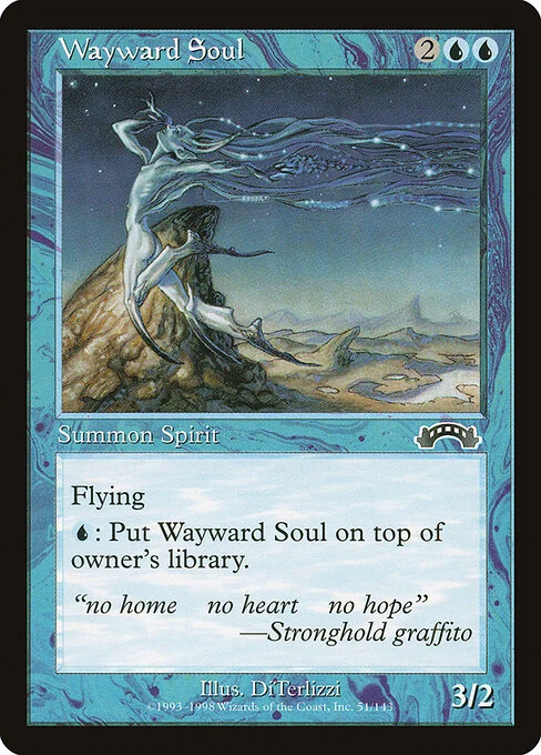 Wayward Soul, carta Magic di tipo Creature — Spirit illustrata da M. W. Kaluta & DiTerlizzi