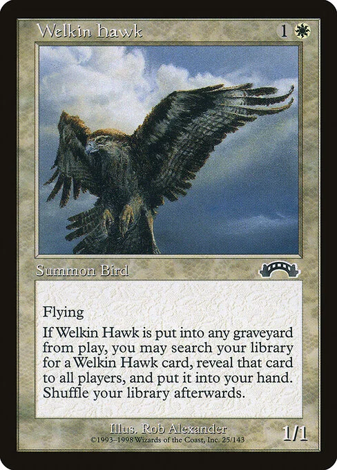 Welkin Hawk, carta Magic di tipo Creature — Bird illustrata da Rob Alexander