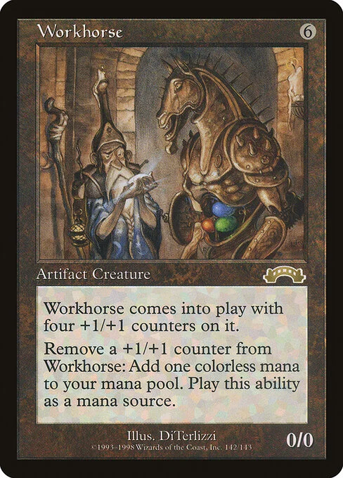 Workhorse, carta Magic di tipo Artifact Creature — Horse illustrata da DiTerlizzi