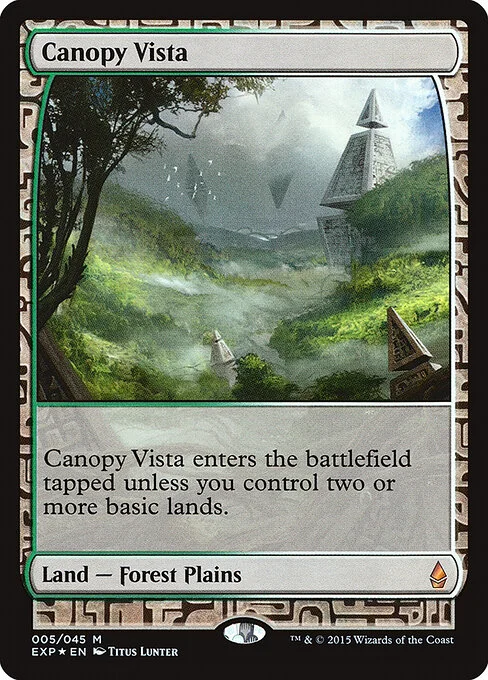 Canopy Vista, carta Magic di tipo Land — Forest Plains illustrata da Titus Lunter