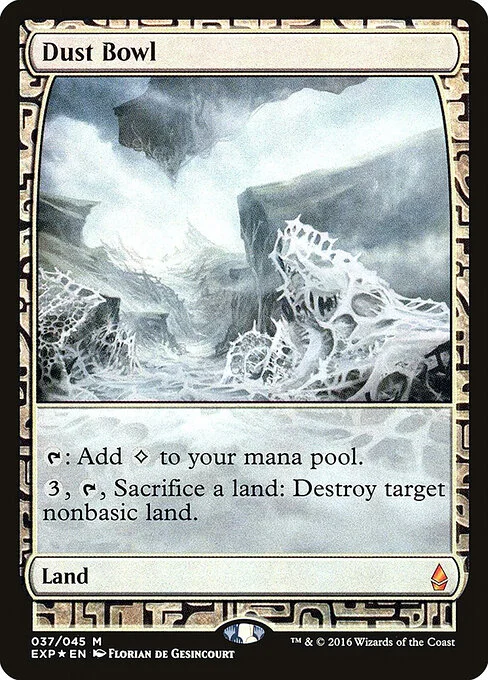 Dust Bowl, carta Magic di tipo Land illustrata da Florian de Gesincourt