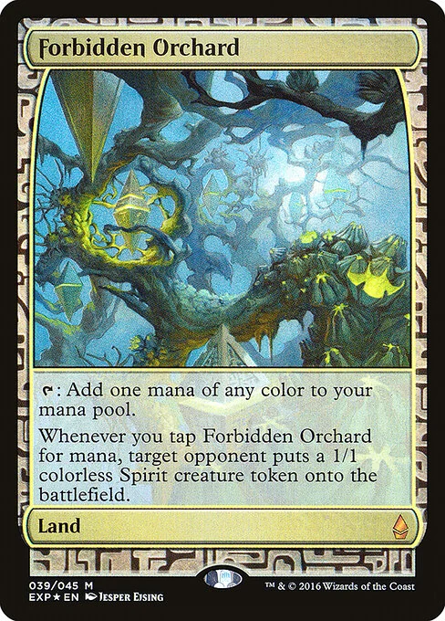 Forbidden Orchard, carta Magic di tipo Land illustrata da Jesper Ejsing