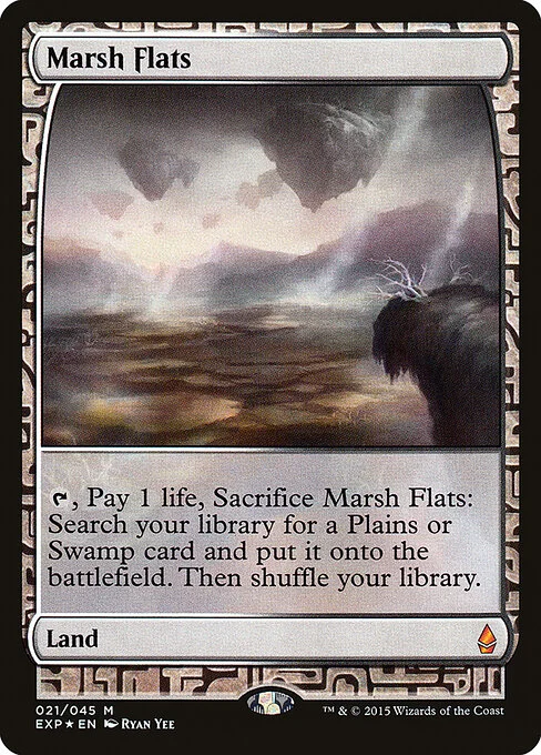 Marsh Flats, carta Magic di tipo Land illustrata da Ryan Yee