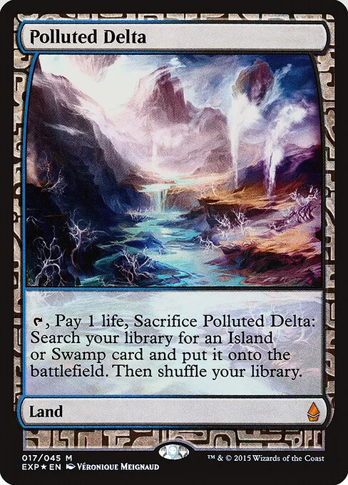 Polluted Delta, carta Magic di tipo Land illustrata da Véronique Meignaud