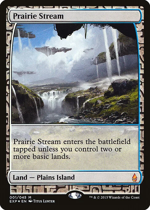 Prairie Stream, carta Magic di tipo Land — Plains Island illustrata da Titus Lunter
