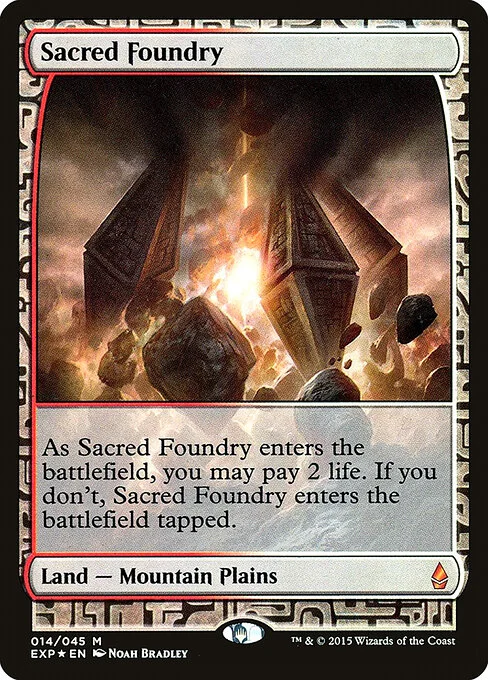 Sacred Foundry, carta Magic di tipo Land — Mountain Plains illustrata da Noah Bradley