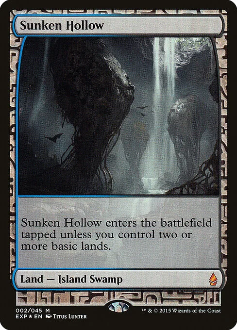 Sunken Hollow, carta Magic di tipo Land — Island Swamp illustrata da Titus Lunter