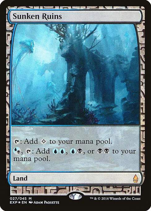 Sunken Ruins, carta Magic di tipo Land illustrata da Adam Paquette