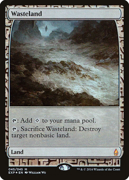 Wasteland, carta Magic di tipo Land illustrata da William Wu