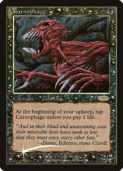 Carnophage, carta Magic di tipo Creature — Zombie illustrata da Pete Venters
