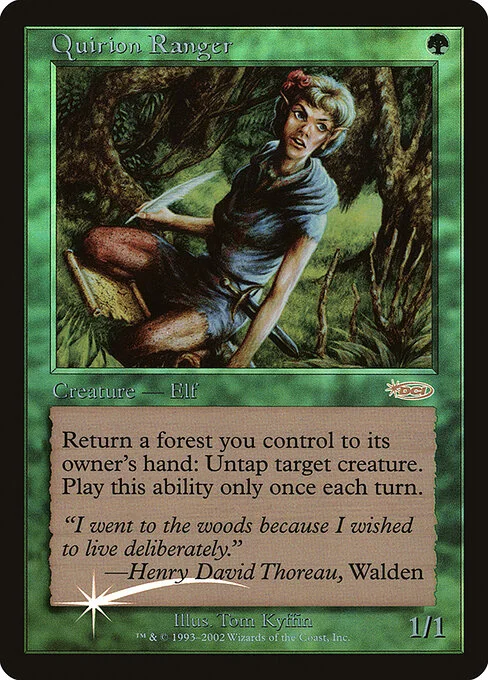 Quirion Ranger, carta Magic di tipo Creature — Elf Ranger illustrata da Tom Kyffin