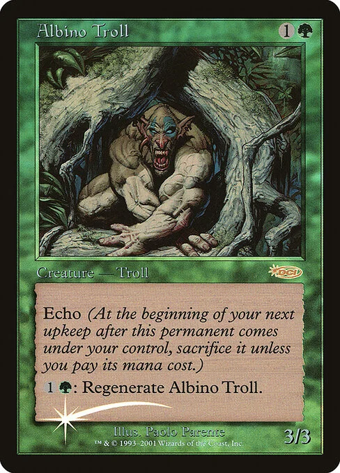Albino Troll, carta Magic di tipo Creature — Troll illustrata da Paolo Parente