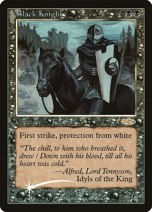 Black Knight, carta Magic di tipo Creature — Human Knight illustrata da Jeff A. Menges