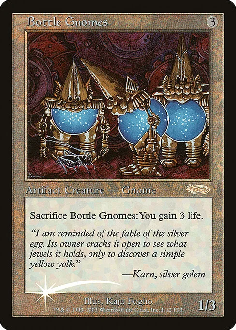 Bottle Gnomes, carta Magic di tipo Artifact Creature — Gnome illustrata da Kaja Foglio