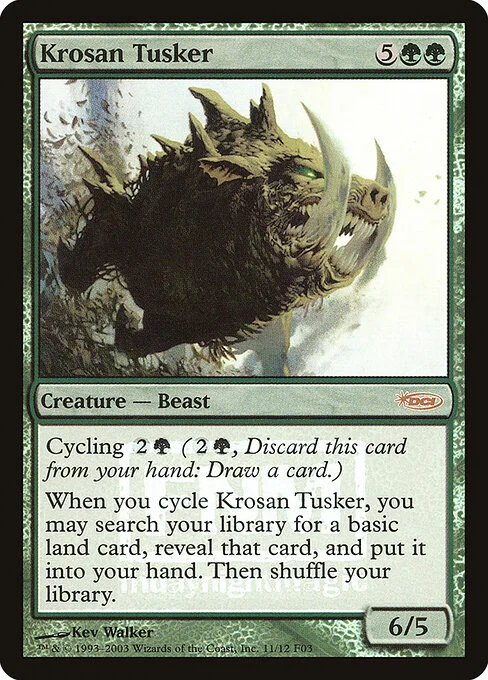Krosan Tusker, carta Magic di tipo Creature — Boar Beast illustrata da Kev Walker