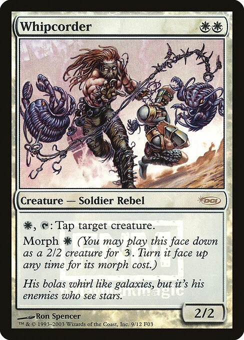 Whipcorder, carta Magic di tipo Creature — Human Soldier Rebel illustrata da Ron Spencer