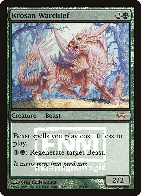 Krosan Warchief, carta Magic di tipo Creature — Beast illustrata da Greg Hildebrandt