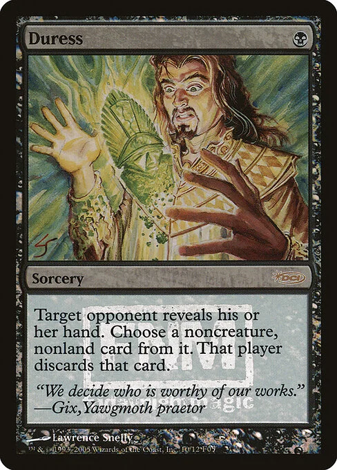 Duress, carta Magic di tipo Sorcery illustrata da Lawrence Snelly