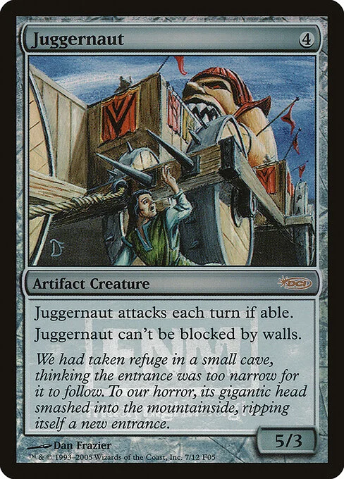 Juggernaut, carta Magic di tipo Artifact Creature — Juggernaut illustrata da Dan Frazier