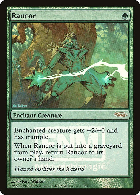 Rancor, carta Magic di tipo Enchantment — Aura illustrata da Kev Walker