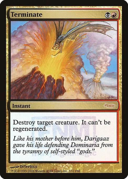 Terminate, carta Magic di tipo Instant illustrata da DiTerlizzi