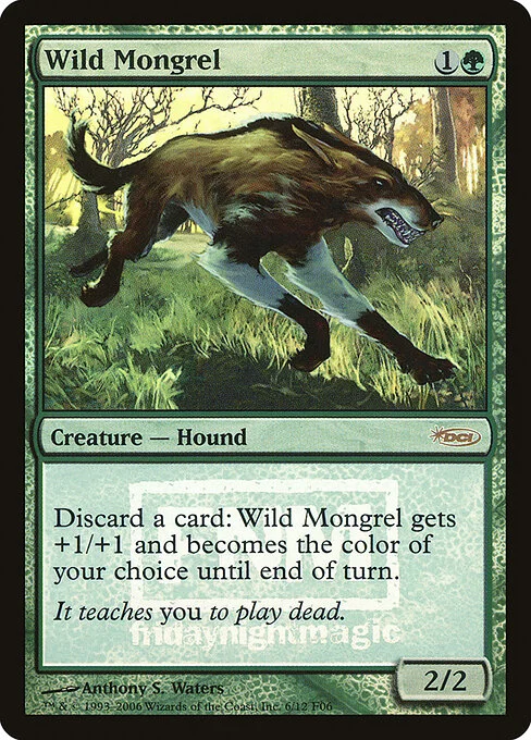 Wild Mongrel, carta Magic di tipo Creature — Dog illustrata da Anthony S. Waters