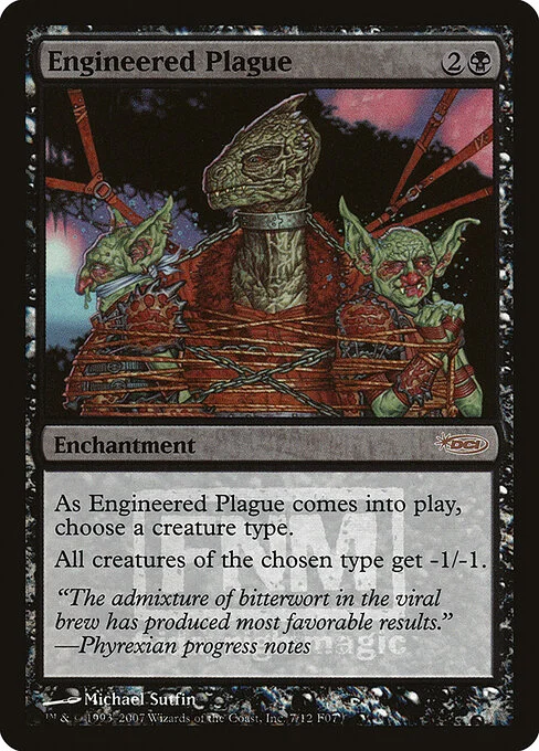 Engineered Plague, carta Magic di tipo Enchantment illustrata da Michael Sutfin