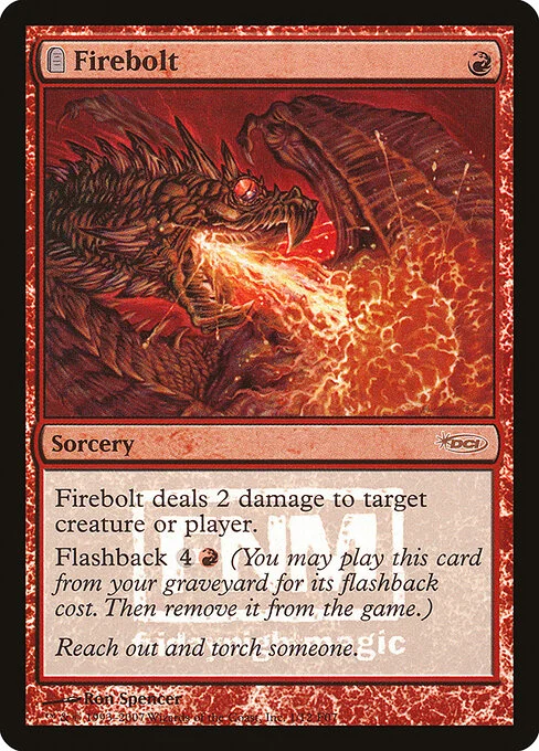 Firebolt, carta Magic di tipo Sorcery illustrata da Ron Spencer