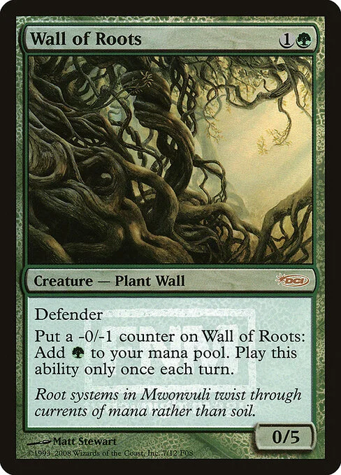 Wall of Roots, carta Magic di tipo Creature — Plant Wall illustrata da Matt Stewart