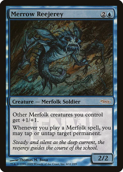 Merrow Reejerey, carta Magic di tipo Creature — Merfolk Soldier illustrata da Thomas M. Baxa