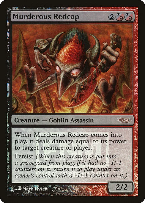 Murderous Redcap, carta Magic di tipo Creature — Goblin Assassin illustrata da Mark Hyzer