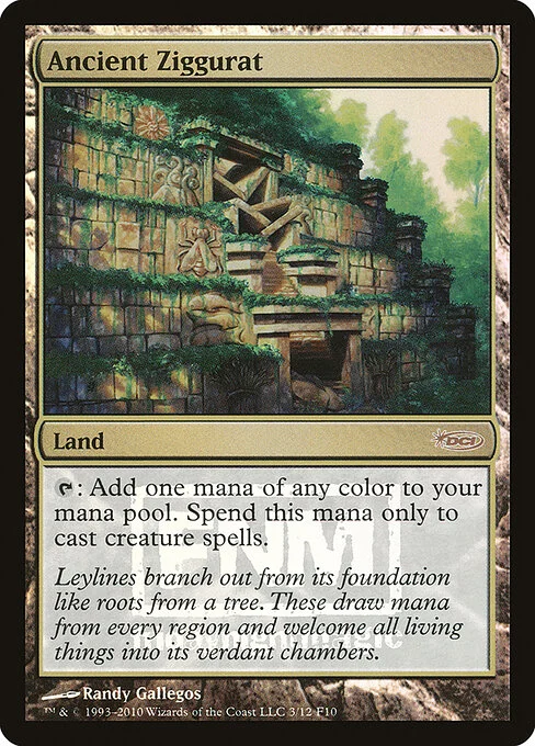 Ancient Ziggurat, carta Magic di tipo Land illustrata da Randy Gallegos