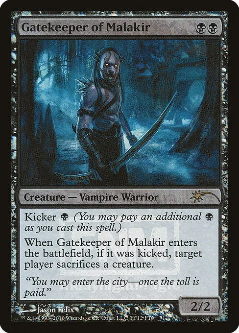 Gatekeeper of Malakir, carta Magic di tipo Creature — Vampire Warrior illustrata da Jason Felix
