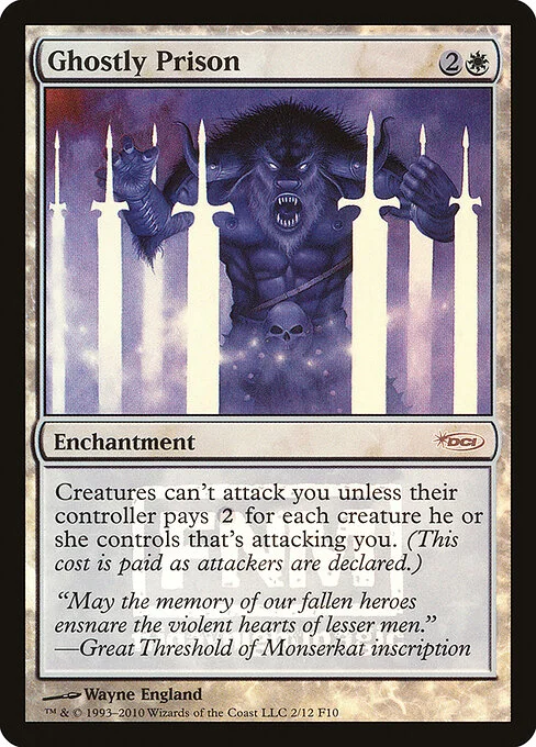Ghostly Prison, carta Magic di tipo Enchantment illustrata da Wayne England