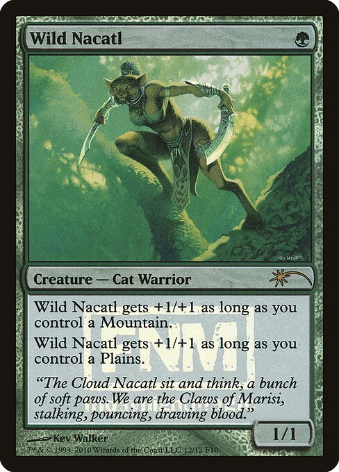 Wild Nacatl, carta Magic di tipo Creature — Cat Warrior illustrata da Kev Walker