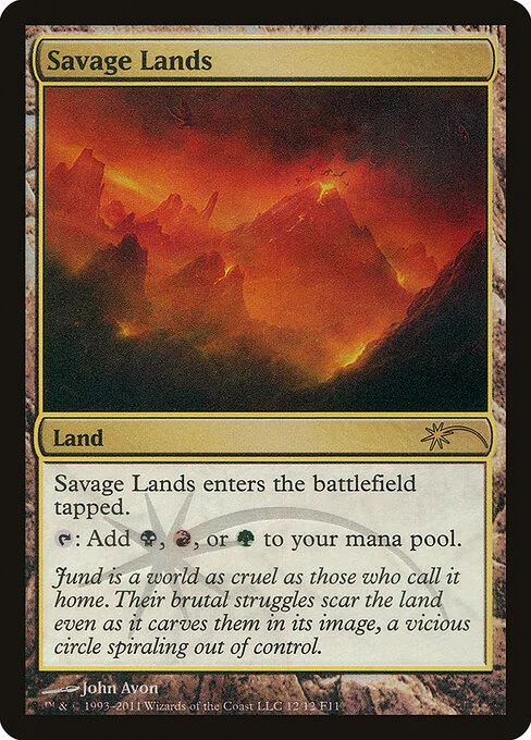 Savage Lands, carta Magic di tipo Land illustrata da John Avon